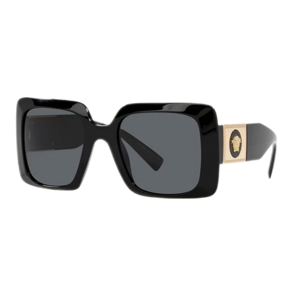 Versace Black Gold Womens Rectangle Sunglasses main image 7